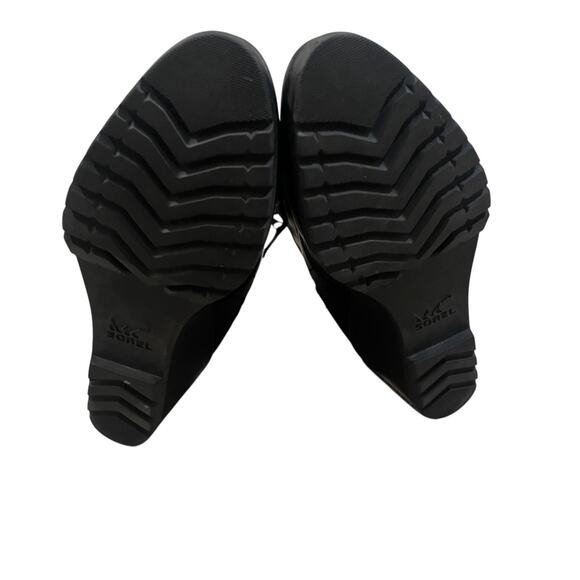 Sorel Women’s After Hours Black Leather Ankle Bootie Wedge Boots~Sz US 9 - Picture 7 of 11